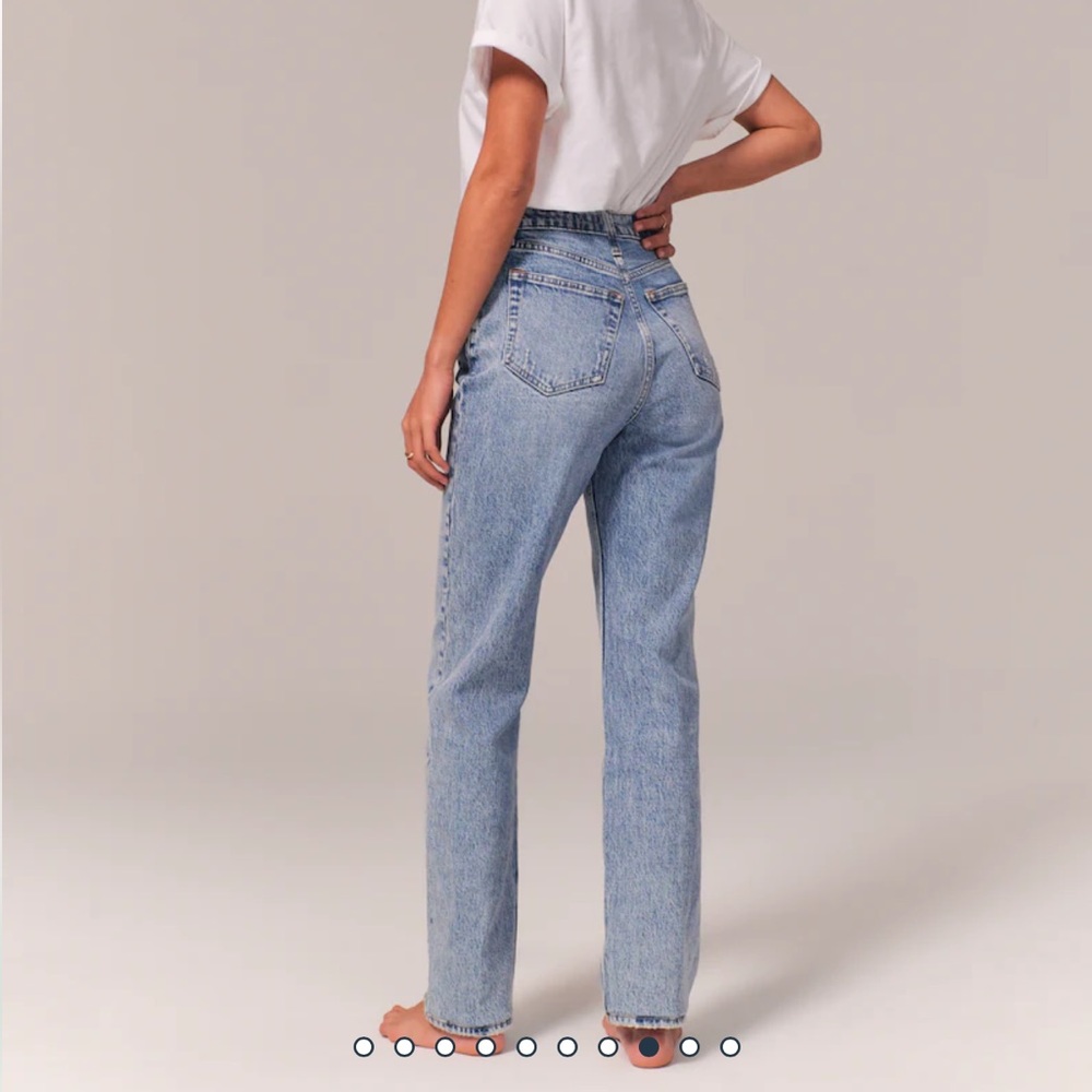 Abercrombie Light Wash High Rise Dad Jean
